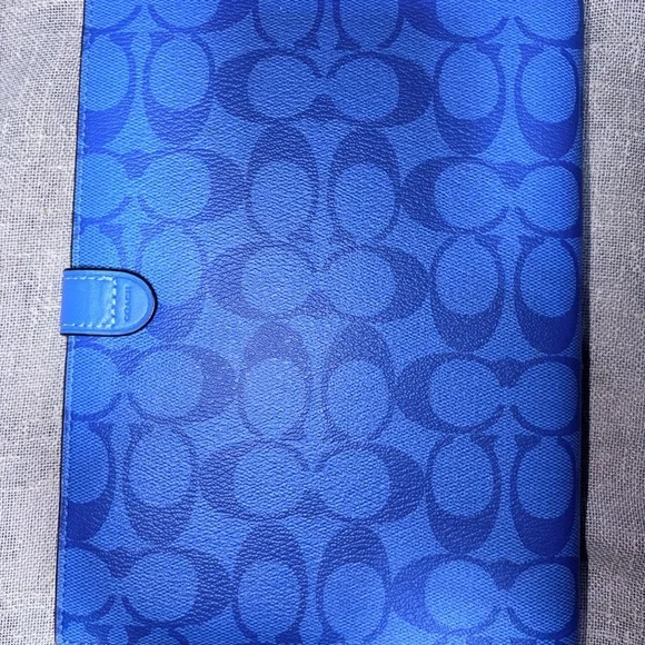 Coach Blue Signature Tablet Cover with Snap Closure - Picture 2 of 4